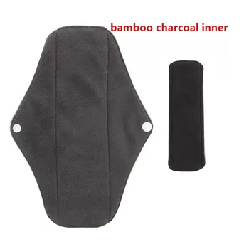 

HOT Reusable Women Bamboo Charcoal Cloth Washable Menstrual Pad Leak-Proof Night Sleep Sanitary Napkin Nappy Towel Pad set