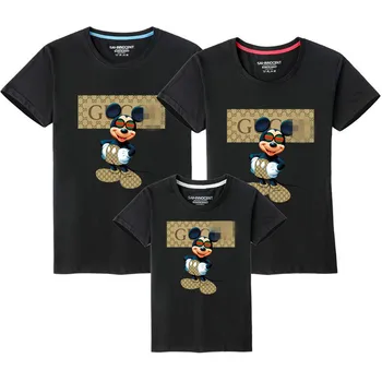 

Men Women Family Mickeyed Mouse Print T-shirt Mommy and Me Funny Shirt Father Mother Son Clothes