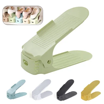 

10pcs Thicken Shoe Rack Durable Adjustable Shoe Storage Organizer Footwear Space Saving Cabinet Closet Stand Shoes Box Wholesale