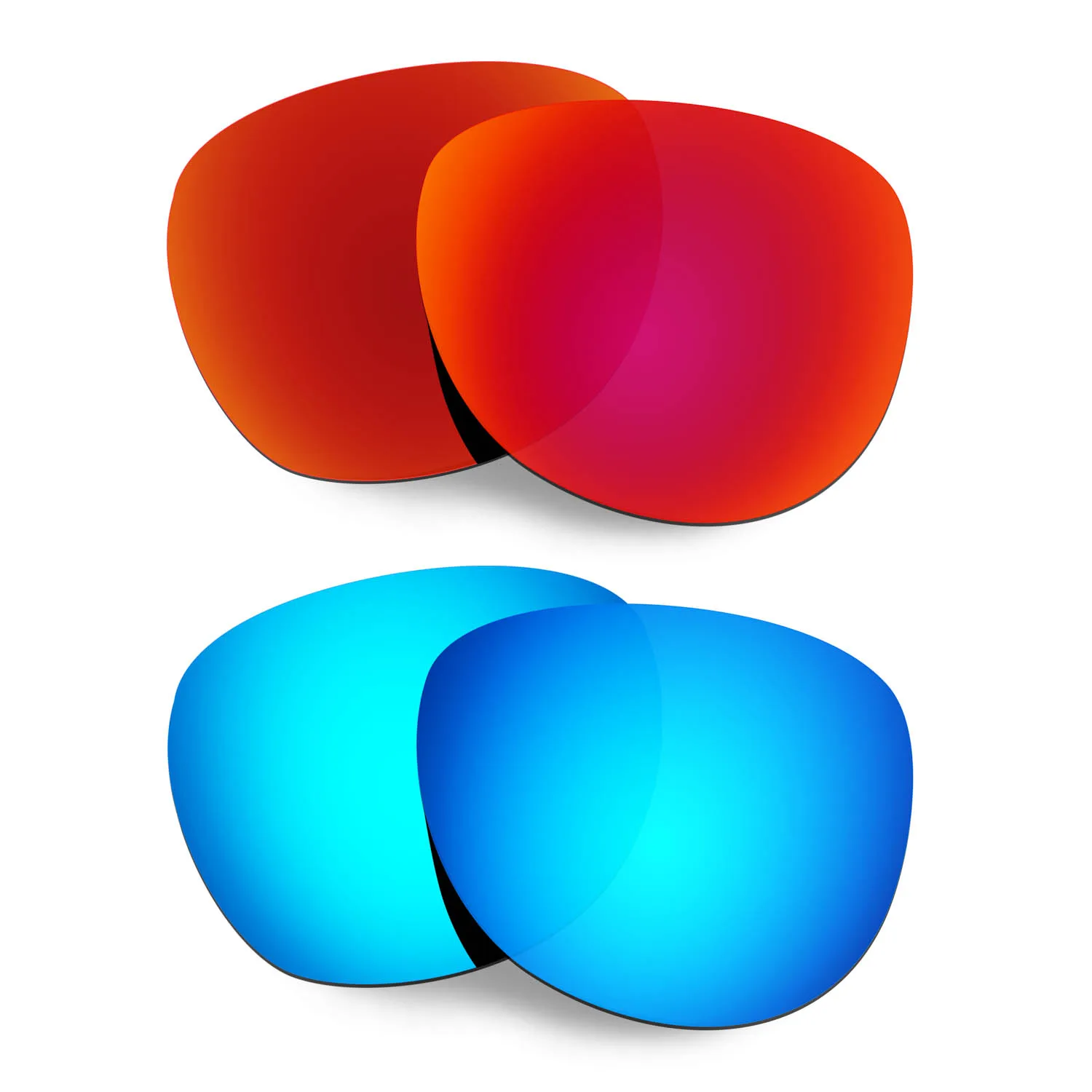 

HKUCO Polarized Replacement Lenses For Stringer Sunglasses Red/Blue 2 Pairs