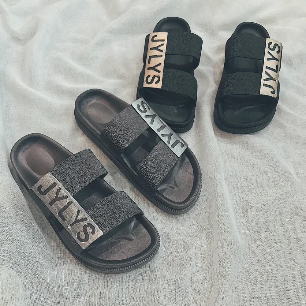

New Style Summer Korean-style Fashion Slipper Men's Simple Model with English Letters Men Sandals Outdoor Slipper