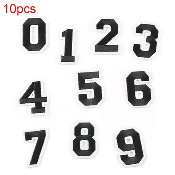 

New Unique Design 10Pcs Number 0-9 Embroidered Patches Applique Clothes Sewing Cute Sew On Fabric Badge DIY Apparel Accessories