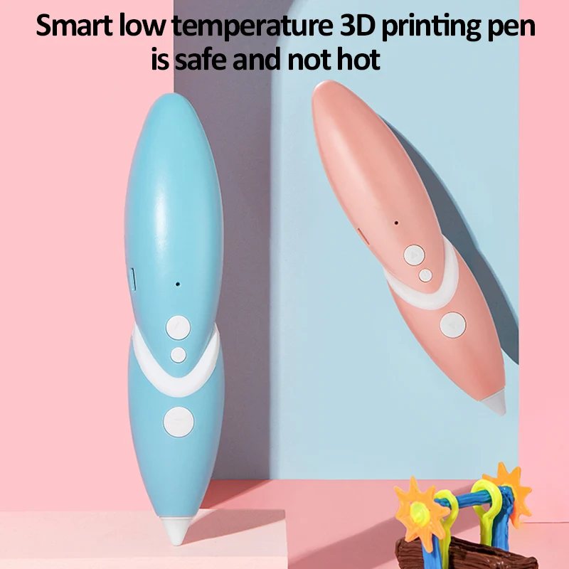 

DIY 3D Pen Low Temperature Wireless 3D Printing Pen Voice Prompt Rechargeable Smart 3D Drawing Pen for Kids Educational Toy Gift