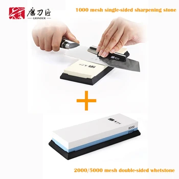

1000 mesh white corundum single-faced sharpening stone and 2000/5000 high mesh sharpening knife sharpener-T7100W+TG6520