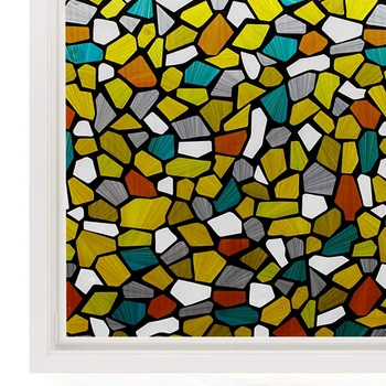 

LUCKYYJ Window Self-adhesive Film Stained Glass Decoration Art Window Privacy Film Static Cling Removable Vinyl Window Sticker