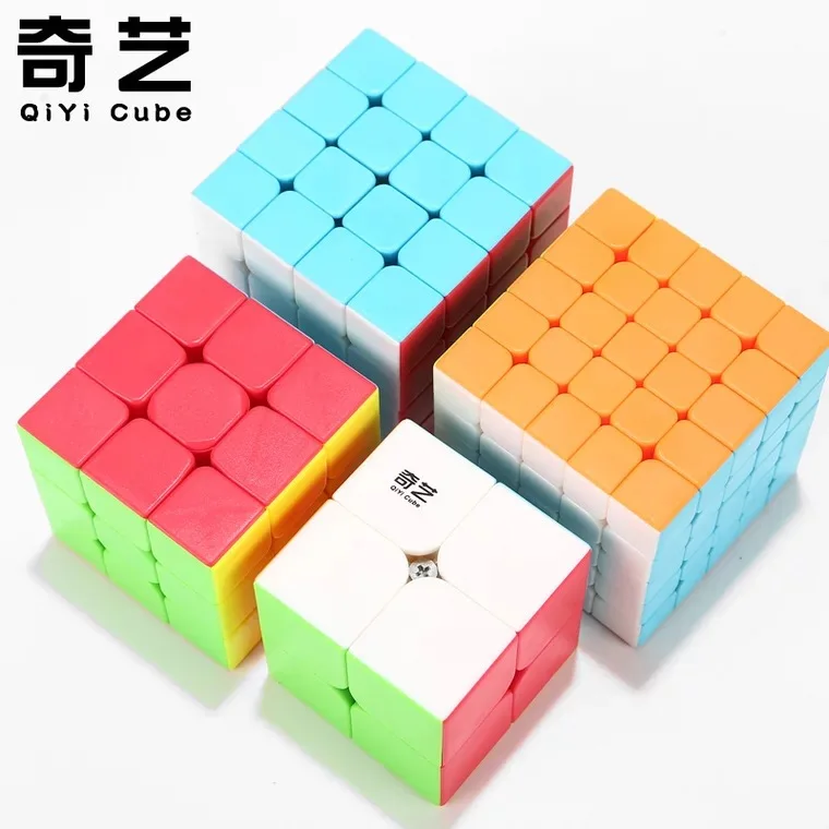 Qiyi 2x2/oneplus 3/OnePlus x 3 4x4 5x5, волшебный куб, QiyuanS QizhengS Скорость куб, головоломка, WarriorW Qidi черный Stickerless 3 шт. 4 шт./компл. развивающая игрушка