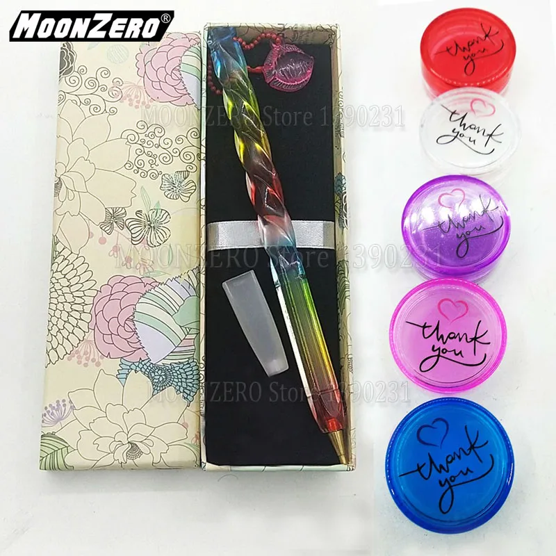 1 colored 5 Wax Новая Радужная красочная ручка с цепочкой, аксессуары для вышивки, восковая алмазная живопись, вышивка крестиком, точечный сверлильный инструмент для выкладывания мозаики, наборы - Цвет: 1 colored 5 Wax