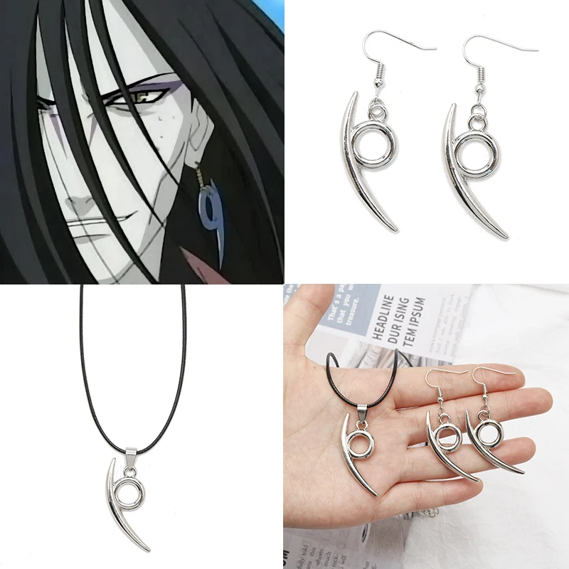 Аниме Ninja Orochimaru Косплей серьги Модные Kunai Shuriken Дротика кулон серьги-гвоздики для