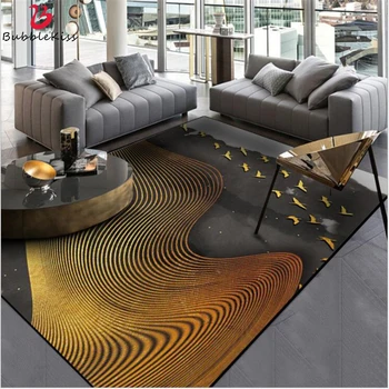 

Bubble Kiss Area Rugs Bedroom Carpet Abstract Atmosphere Dark Gray Gold Line Bedroom Rug Modern Kids Room Carpet Home Decor