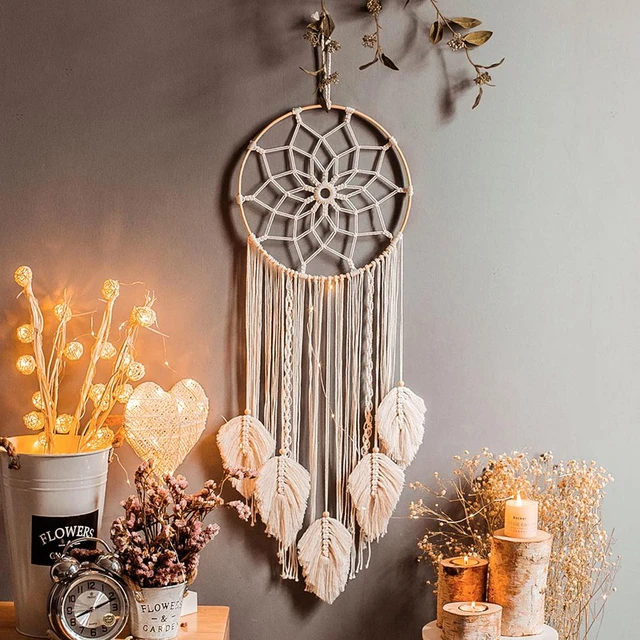 DIY Dream Catcher Making Kit, Macrame Dream Catcher Craft Supplies for Kids Bedroom Wall Decor Nursery Baby Room Hanging Wedding Ornaments Party