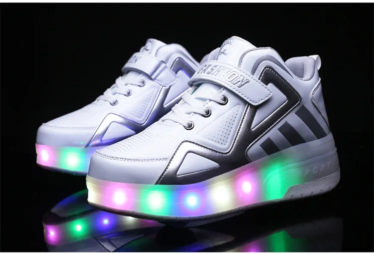 

Led Glowing Sneakers With Wheels Children Roller Skate Casual Lighted Flashing Shoes Glowing Sneakers Rollers for child