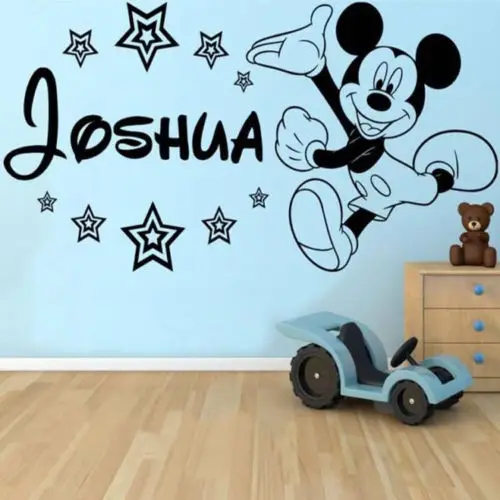 Disney Personalised Mickey Mouse Wall Sticker Classic Baby Wall Decals Decor Vinyl Boy Bedroom accessories baby gift home decal Disney Personalised Mickey Mouse Wall Sticker Classic Baby Wall Decals Decor Vinyl Boy Bedroom accessories baby gift home decal