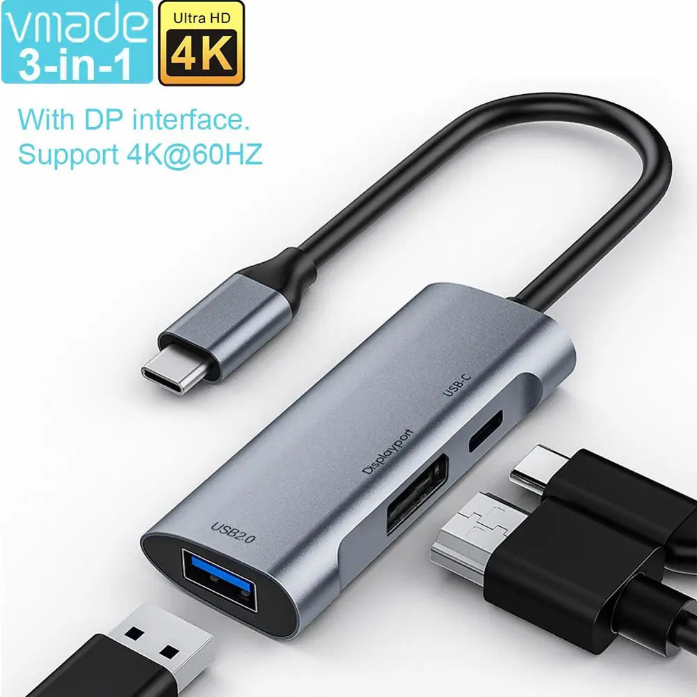 

USB 3.1 Type-C Hub To HDMI Adapter 4K@60HZ Ultra HD Thunderbolt 3 USB C Hub with Hub 3.0 for MacBook Pro/Xiaomi/Air/Huawei Mate