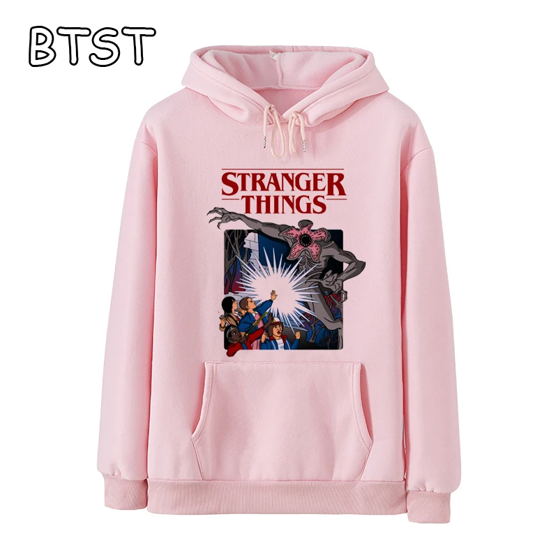 Women Hoodies Stranger Things Animated Series Print Womens Hoodies Pullover Sweatshirt Women Casual Polyester Kpop Streetwear