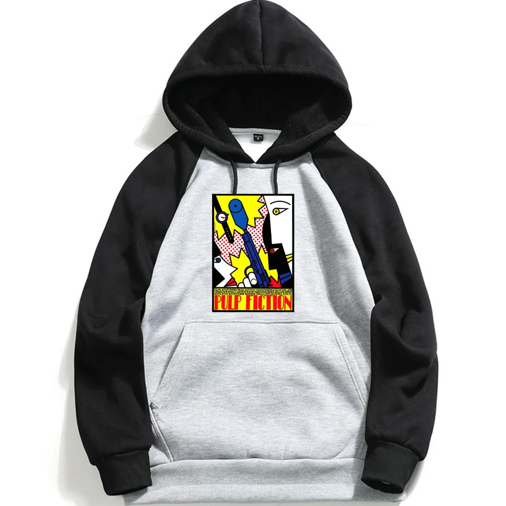 

2019 Autumn Pulp Fiction Funny Men's Hoody Sweatshirt Loose Casual Fitness Hoodies Motion Raglan Coats Harajuku