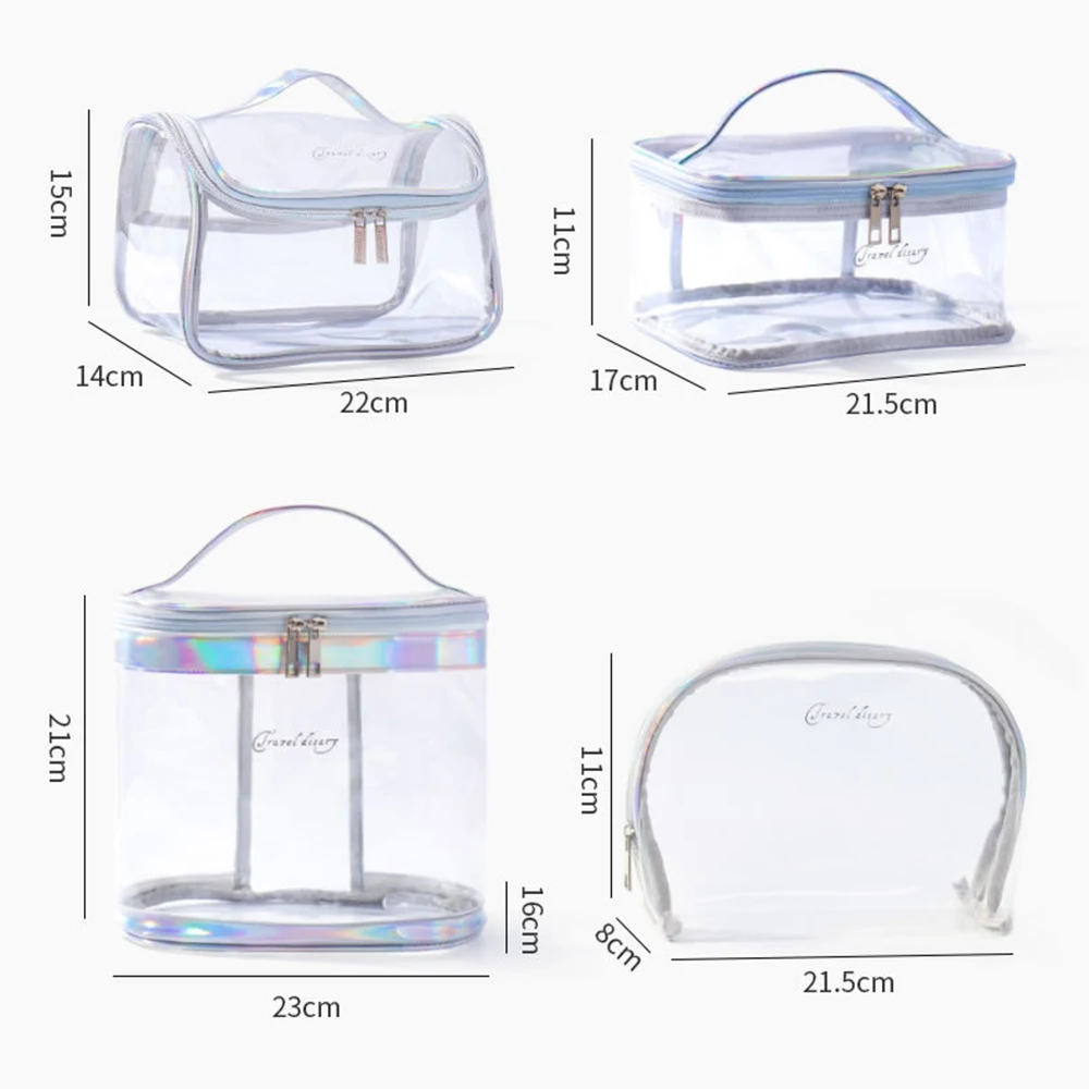 Neceser transparente de PVC para maquillaje, bolsa de aseo, organizador de cosméticos, belleza y viaje image_3