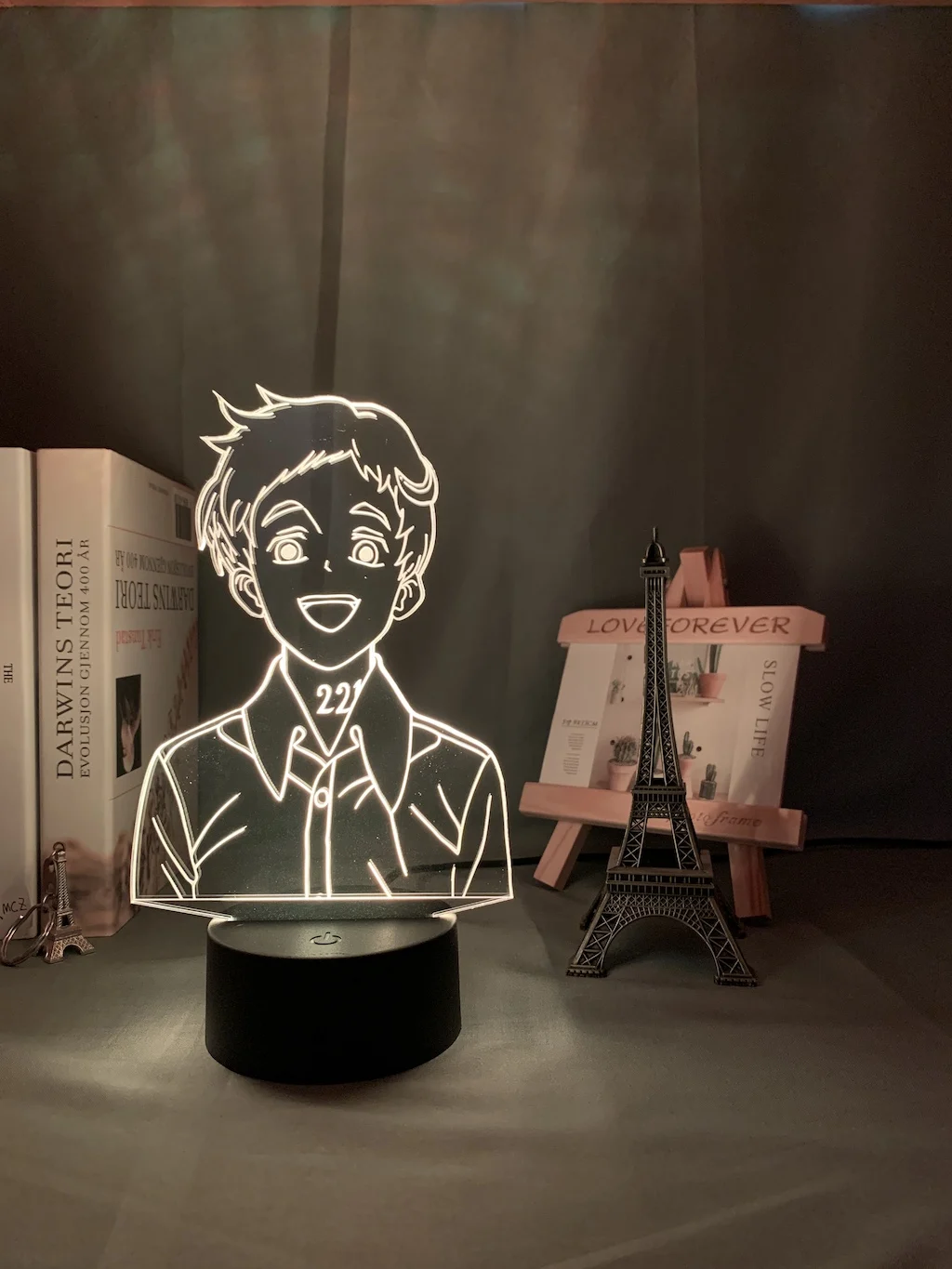 TYWFIOAV Emma Figure Japanese Manga Promised Neverland LED Veilleuse pour la Maison RoomDecor Kids