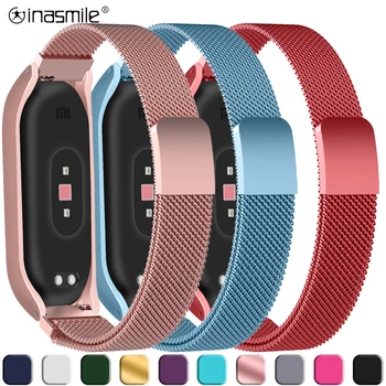

Fabulors Smart Watch Wrist Bracelet For Xiaomi mi band 3 pulseira Metal Stainless Strap For Xiaomi mi band 4 correa miband 3 4