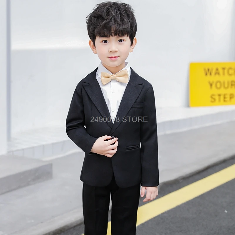 Детская куртка и штаны Комплект одежды из 2 предметов Черный Свадебный костюм с