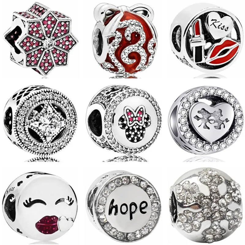 Btuamb хит продаж Хрустальное дерево вишня слон Снежинка бусины Минни Fit Pandora