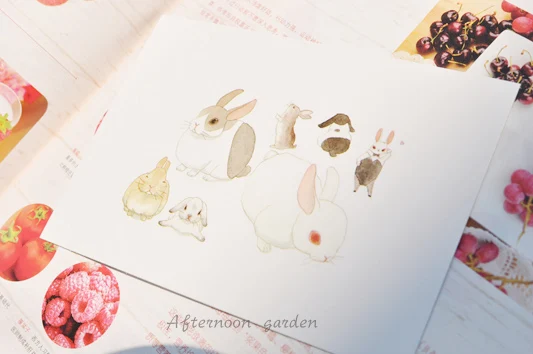 Мягкая и милая ручная открытка с кроликом, 10 шт., изысканная классическая РЕТРО открытка из переработанного сырья, открытка, подарок, домашний декор