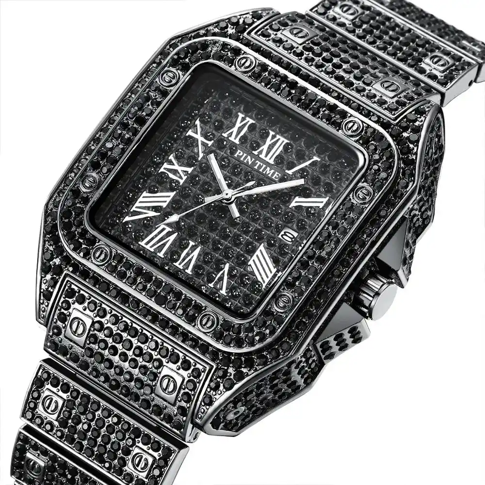 iced out square watch