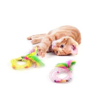 

5Pcs Cat Toys Colorful Cat Spring Toys Line Tube With Feather Spring Elastic Toy Pet Interactive Training Supplies