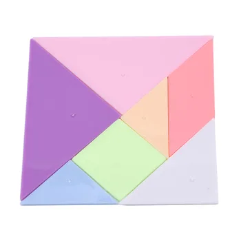 

12.2*12.2cm Children Jigsaw Puzzle Rainbow Color Plastic Tangram DIY Brain Puzzle Kid Learning Education Puzzles Toy New Arrival