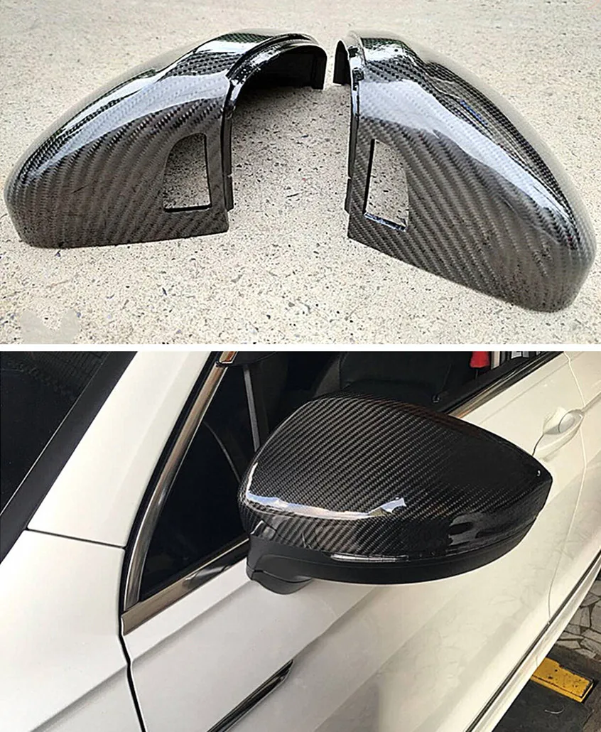 

Replacement Real Carbon fiber Mirror cover Rearview Side ASSIST Mirror Cover For VW TIGUAN MK2 Tiguan L blind spot assistant
