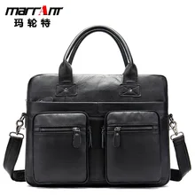 Brand Men's Real-Leather Bag European and American Retro Men's Shoulder Handbag Business Briefcase Crossbody Bag Men