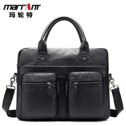 Brand Men's Real-Leather Bag European and American Retro Men's Shoulder Handbag Business Briefcase Crossbody Bag Men