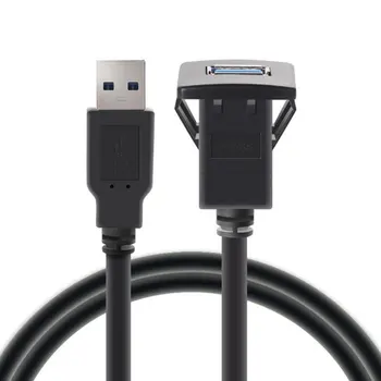 

New 1m/2m 3.3ft Single Port USB3.0 A Male to USB3.0 A Female Car Flush Mount Cable Car Van Dashboard Flush Mount Dual USB Socket