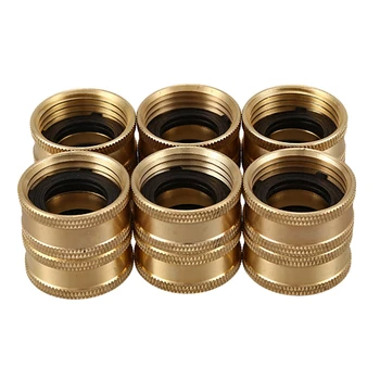 

Metal Brass Garden Hose To Hose Fitting, Thumb Quick Rotating Connector Adapter, Double GHT Internal Thread, 3/4 X 3/4 Inch 6 Pa
