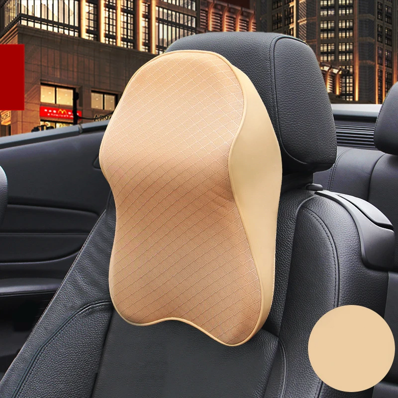 Car Seat Headrest Pad 3D Memory Foam Pillow Head Neck Pain Relief Travel Neck Support Breathable Mesh Fabric Car Accessories