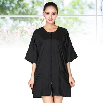 

1pc Barbers Apron Zipper Waterproof Short Sleeve Professional Pockets Labour Suit Cape Apron for Salon Hairdresser