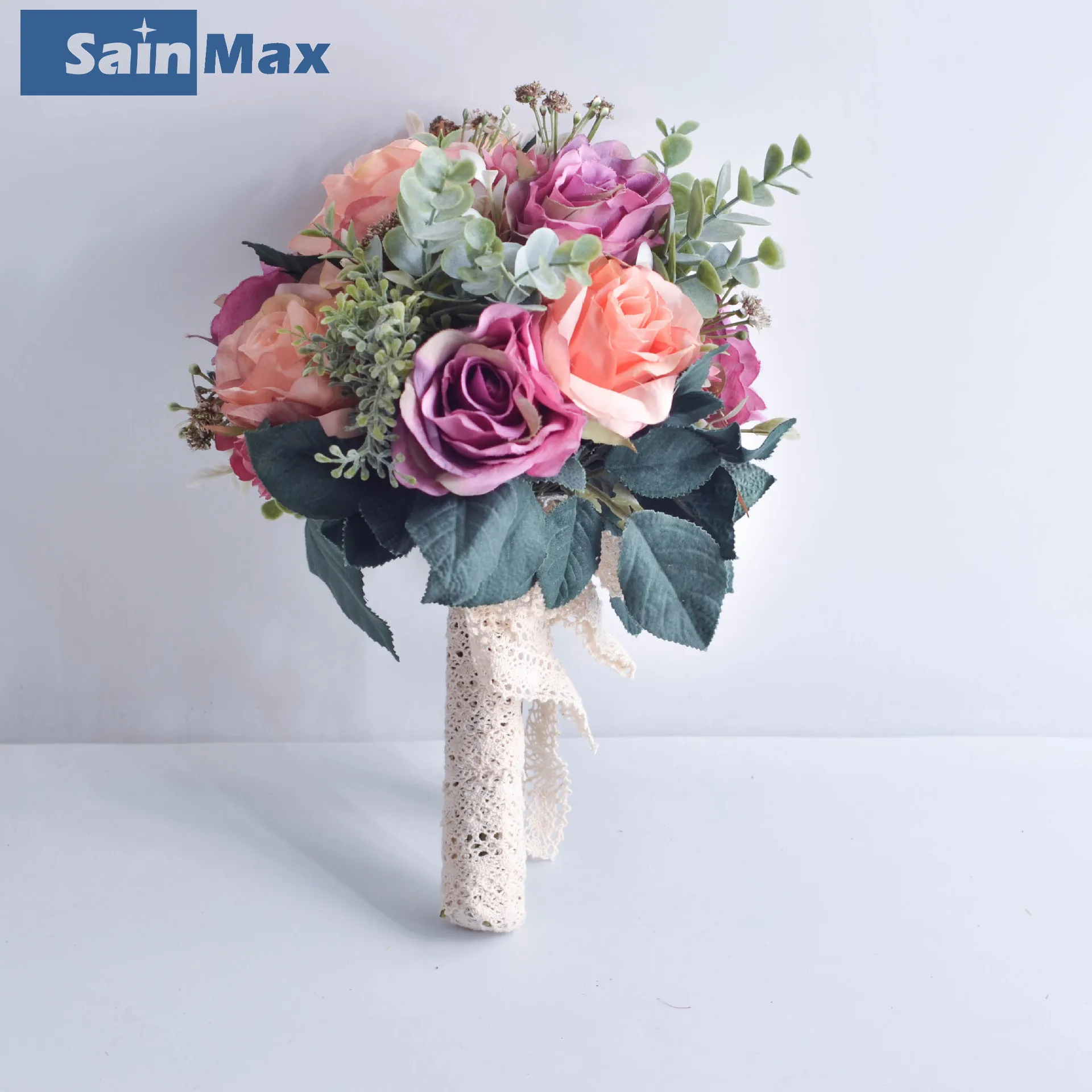 Sain Max – Bouquet de fleurs pour mariée, fausses fleurs, pour un mariage