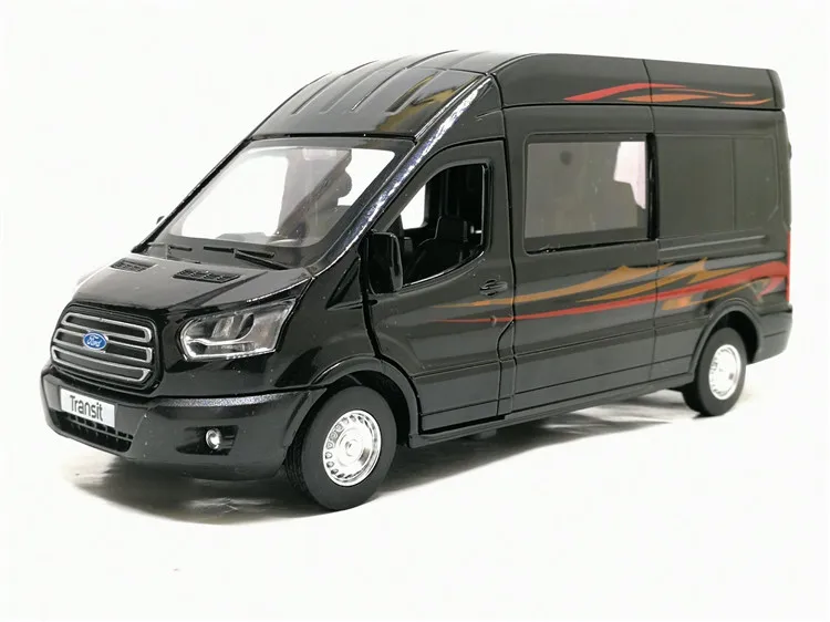 1/35 Transit Van Cargo MPV литая модель автомобиля игрушки Дети Мальчики Девочки подарки игрушки - Цвет: Черный