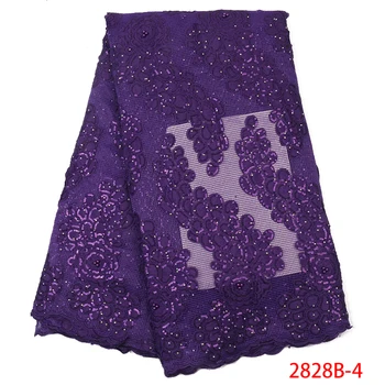 

Quality African Lace Fabric Wholesale French Velvet Lace Fabric with Sequins Embroidery Lace Fabric for Wedding Party QF2828B-4