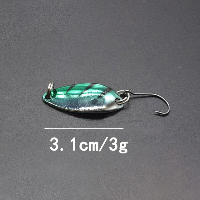 6pcs/lot 3g 3.1cm Fishing Tackle Bait Fishing Metal Spoon Lure