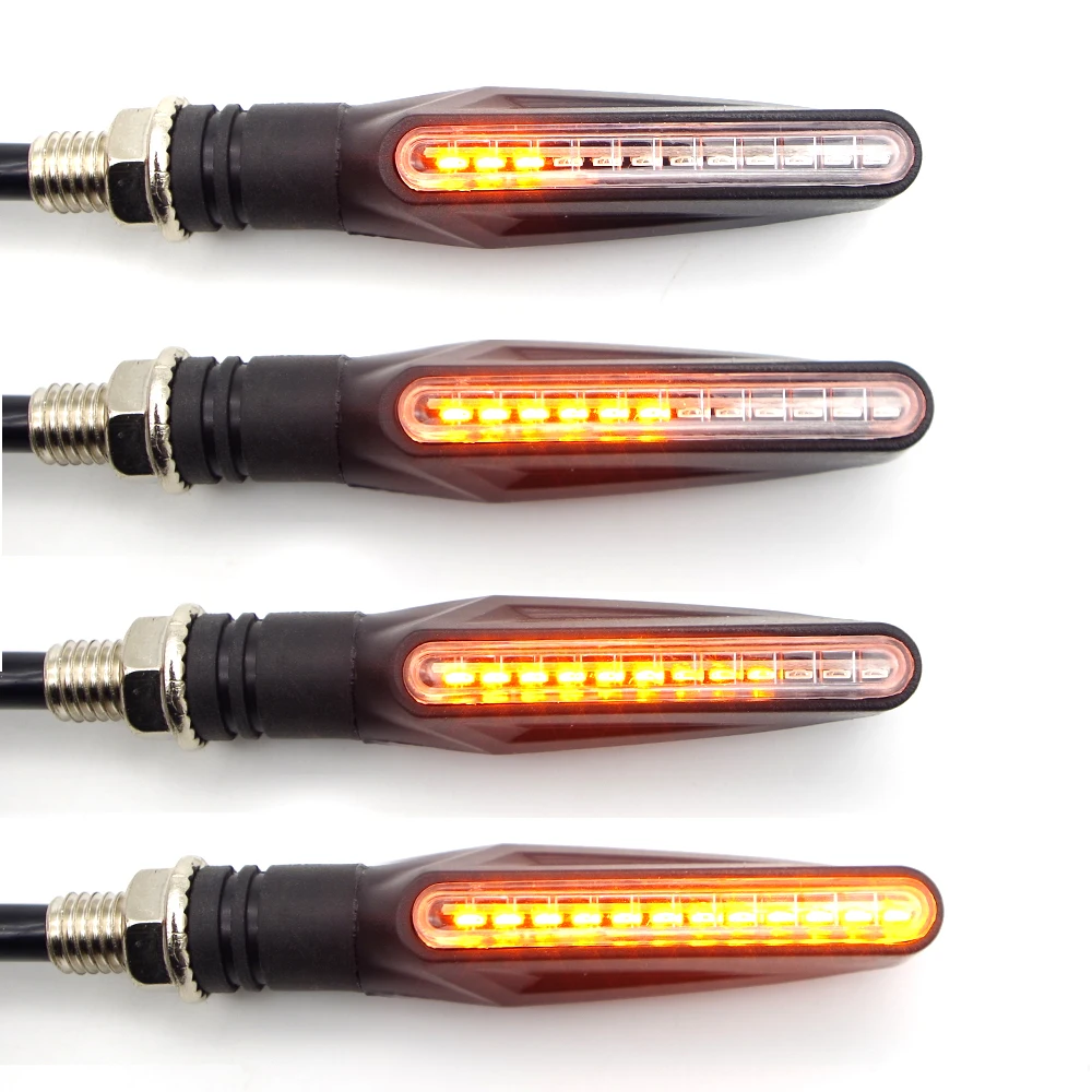 

2Pcs Motorcycle Car Water Stream 12 LED Turn Signal Lights For honda cb 750 varadero cbf 1000 ducati monster 1100 suzuki dr 650