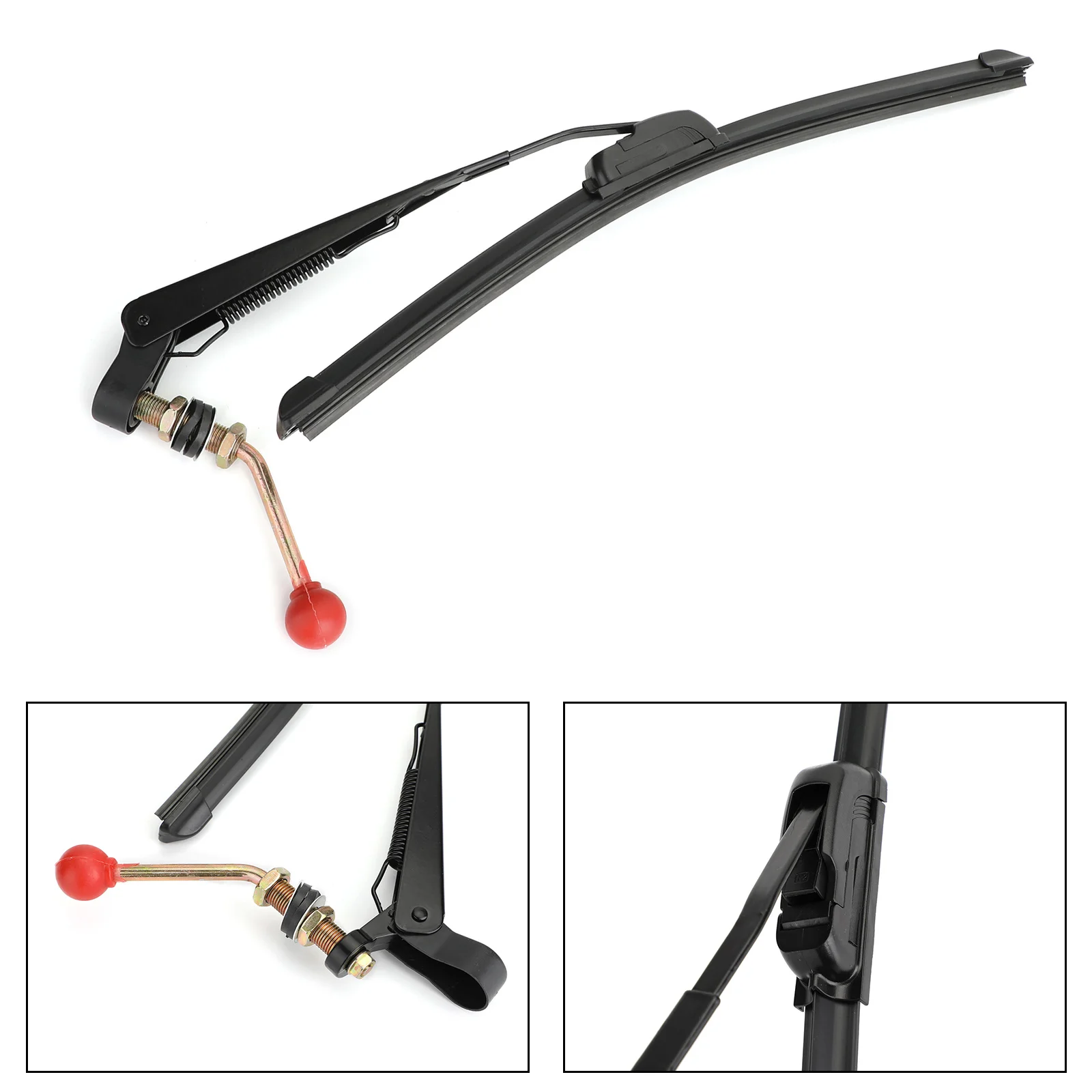 Topteng UTV Manual Hand Operated Windshield Wiper Rubber Blade for Can am Polaris Ranger