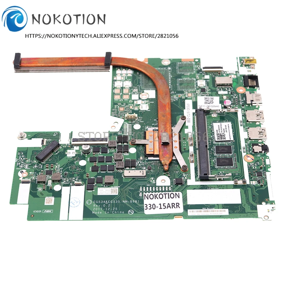 EG534 EG535 NMM-B681 For Lenovo Ideapad 330-15ARR Laptop Motherboard With  R3-2200 R5-2500 R7-2700 CPU R540 2G GPU 4GB RAM - AliExpress