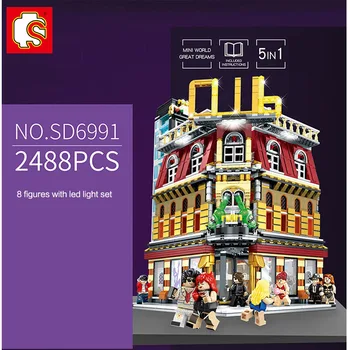 

SEMBO Creator City LED Version Street 5 in 1 Night Club Bar Building Blocks Set Architeture Bricks Model Kids Children Toys Gift
