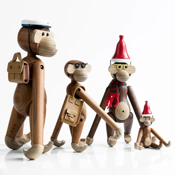 

Danmark Wood monkey Hanging Wall Decor Christmas home decoration cute Animal figurines Wooden Fashion Gift Nordic Style Design