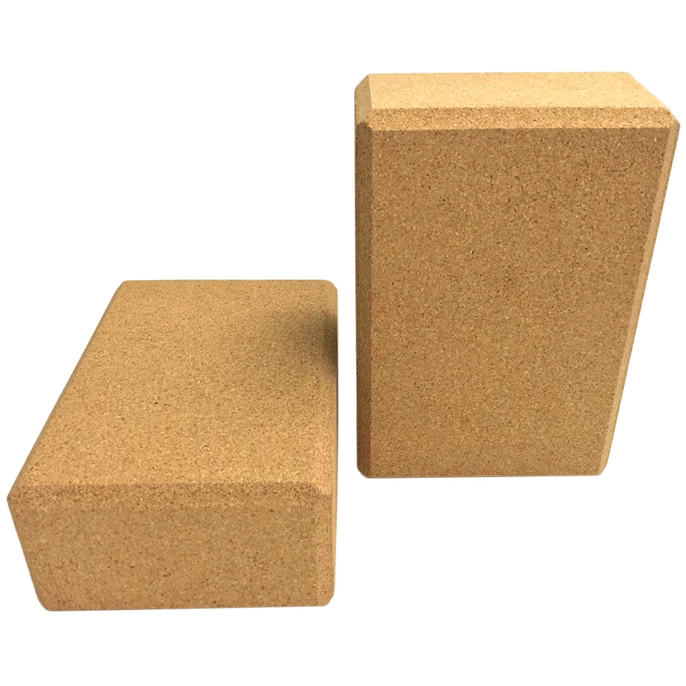 Yoga Cork Blocks With Adjustable Yoga Stretching Strap Yoga Wood Bricks E6X6 