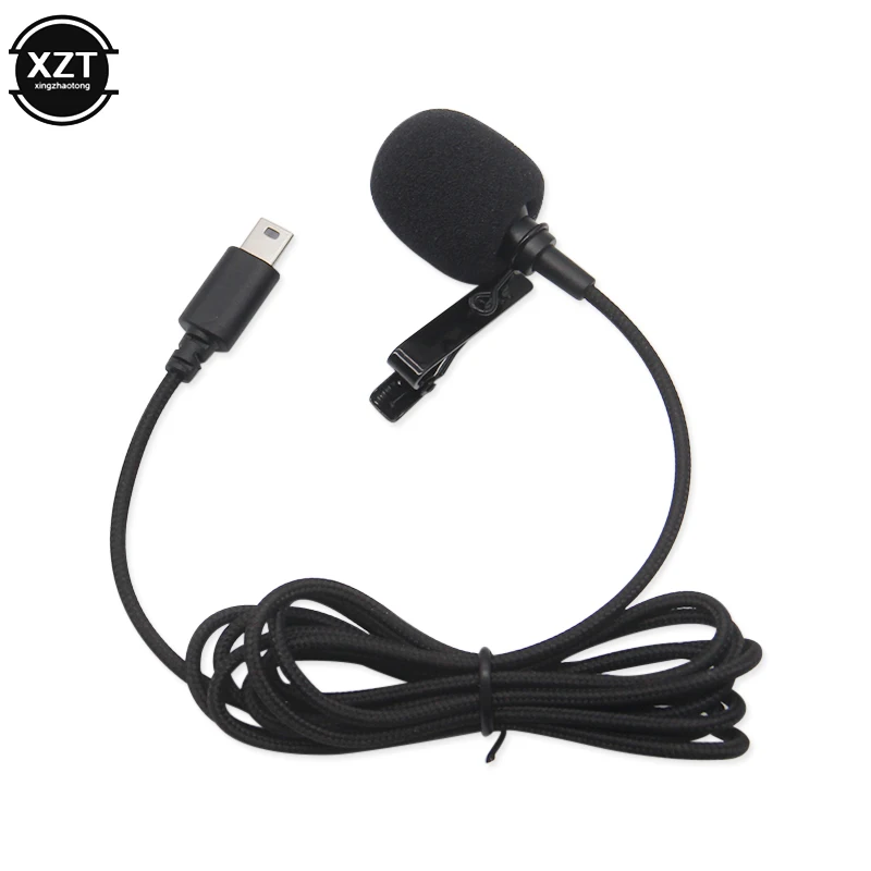 1.5m 유선 액티브 클립 DV Lavalier 미니 USB 마이크 Gopro Hero 3 3+ 4 액션 카메라용 스테레오 전문 클립온 마이크