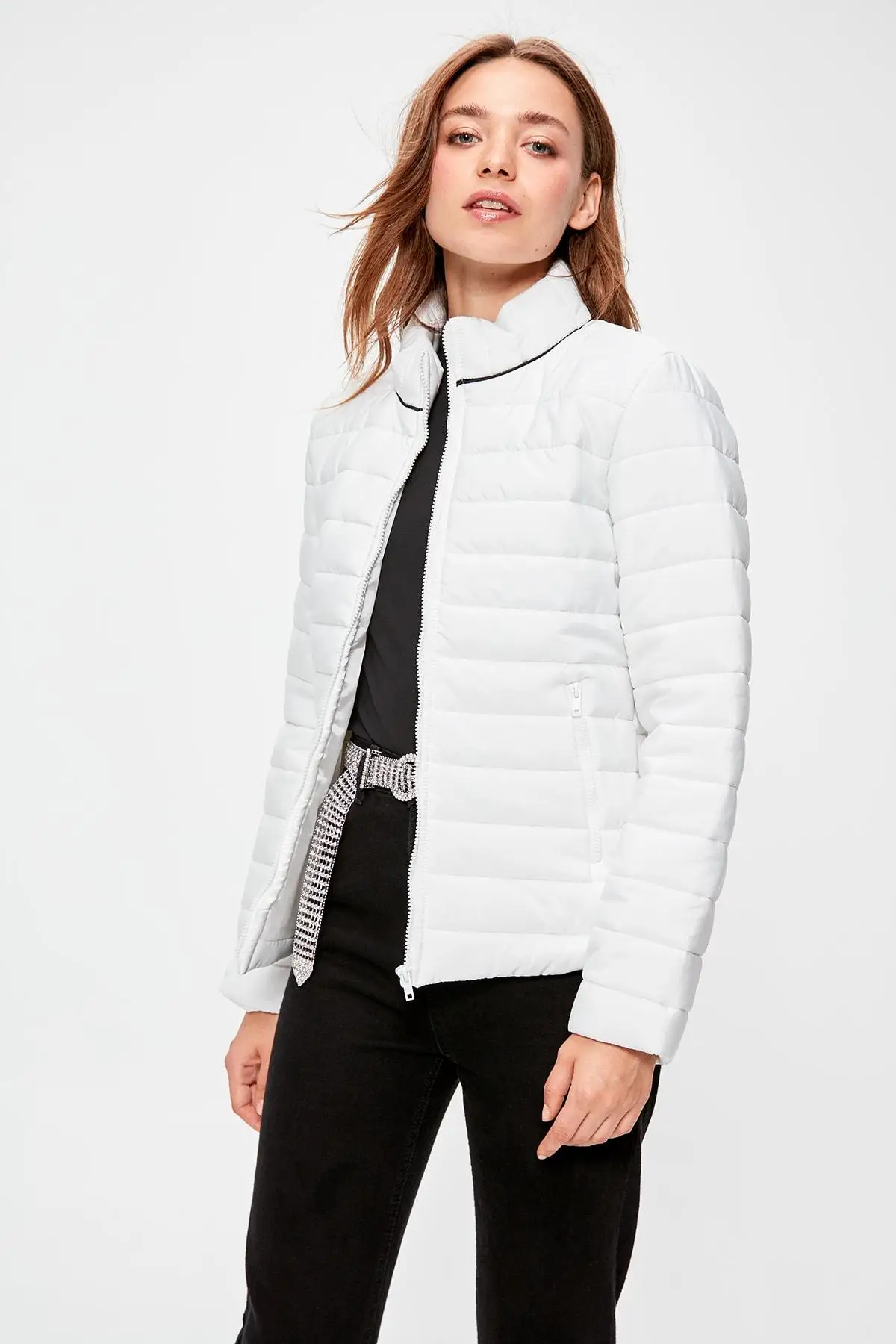 

Trendyol Ecru Colar Piping Inflatable Coat TWOAW20MO0012