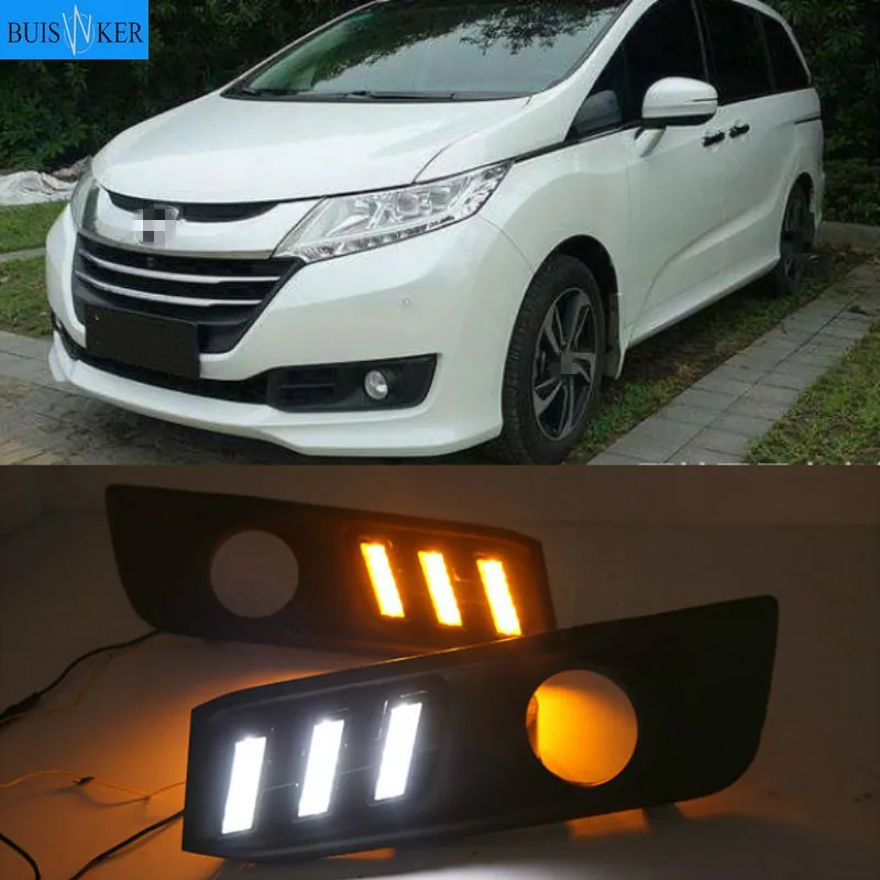 Для Honda Odyssey 2015-2017 белый дневной светильник желтый указатель поворота синяя лампа