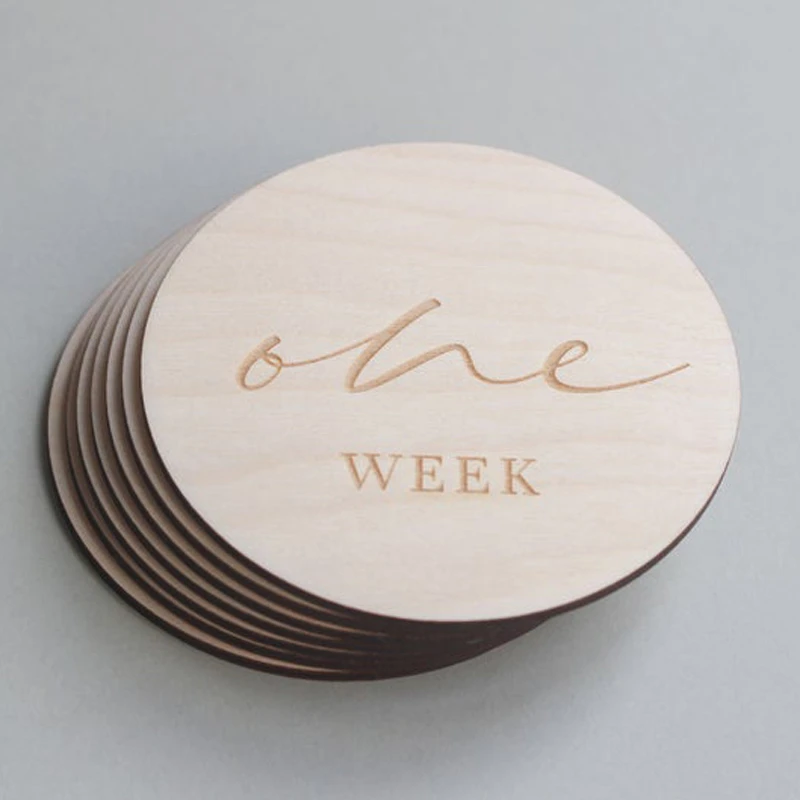 12 Pi Ces B B En Bois Anniversaire Comm Moratif Carte De Jalon Mensuel Carte De Party Diy Decorations Aliexpress