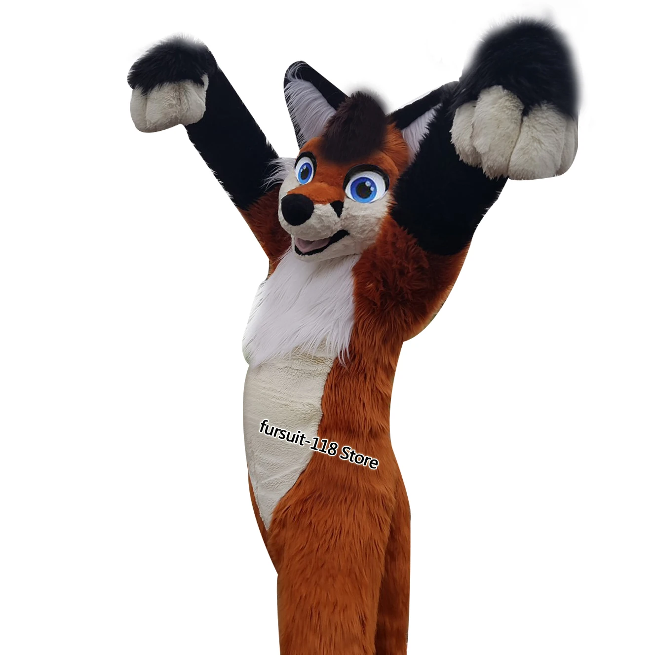 Костюм-талисман Fursuit с длинной шерстью хаски собакой лисой волком костюм из меха